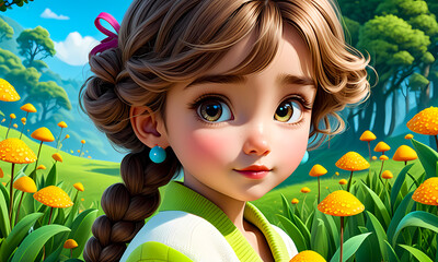 Cartoon 3d character, wallpaper for kids , cute cartoon character background