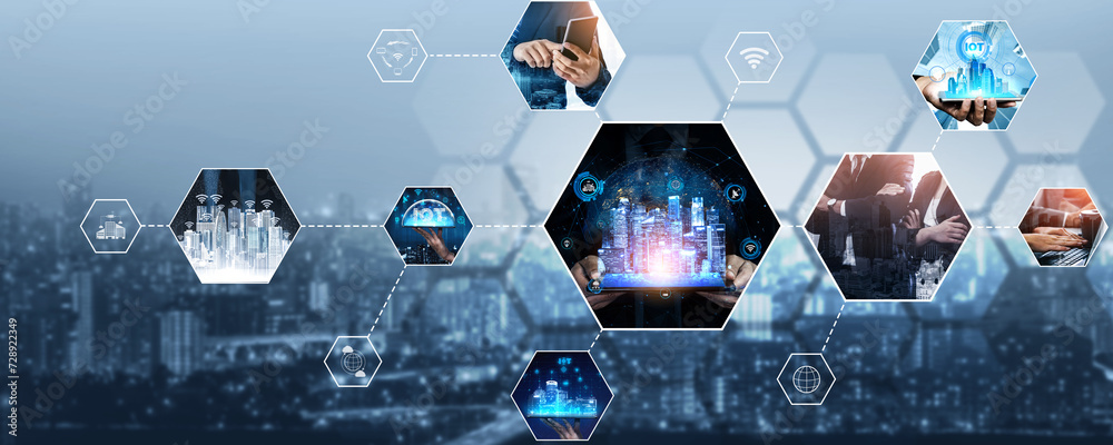 Communication technology , smart connection IOT and people network ...