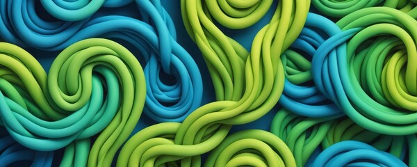 Wall Mural - Knotted Shapes in Lime Alice blue