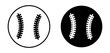Baseball Stitches Vector Line Icon Illustration.