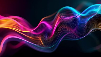 Wall Mural - the otherwise invisible sound waves are brought to life in a rainbow of colors adding a dynamic visu