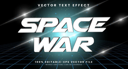 Leinwandbilder - Space War 3D Editable Text Effect Template with Shining space theme