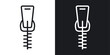 Zipper Tool Icon Designed in a Line Style on White Background.