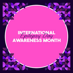 Wall Mural - International Epilepsy Day illustration with Geometry design. Raising awareness about epilepsy and the urgent need for improved treatment, and better care. Epilepsy Day background in purplish colors