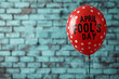 April Fool's Day. red balloon on background. AI generative
