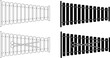 top view xylophone icon set