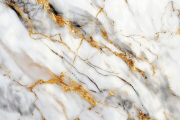 Wall Mural - Marble granite texture in elegant white with luxurious gold streaks Offering a sophisticated background for walls Floors Or as a graphic design element