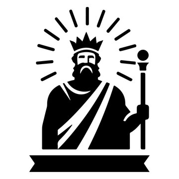 minimal king brand logo concept, black color silhouette, white background