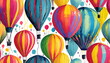 Abstract hot air balloons pattern background