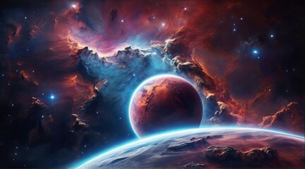 abstract planets and space background wallpaper