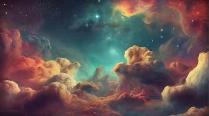 Wall Mural - nebula and galaxies in space. abstract cosmos background