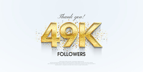 Thank you 49k followers, celebration for the social media post poster banner.