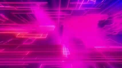 Poster - animated purple and pink abstract neon lines background generative ai