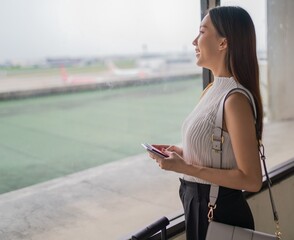 Asian woman in the airport