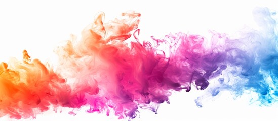 Poster - Colorful smoke and ink on a plain white background.