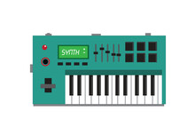 Mini Keyboard For Mobile Music Production And Live Performances. Editable Clip Art.