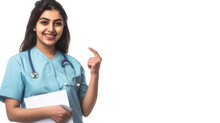 Professional Shot Of Indian Nurse, Our Expert Nurse, Confidently Pointing Towards A Medical Chart