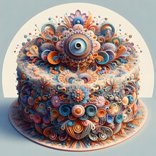 3d Floral Pattern Cake Design
