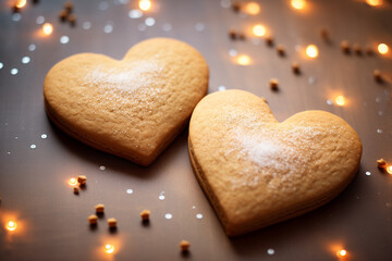 Tasty two heart shaped cookies