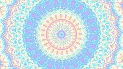 Poster - Transforming abstract mandala. 4k loop footage. Sacred symbol. Shiny Neon Mandala