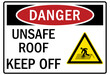 © Pog - Roof access sign unsafe roof keep off