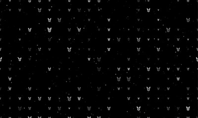 Poster - seamless background pattern of evenly spaced white hare's head symbols of different sizes and opacit