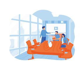 Poster - professional online training, education, video tutorial, online business courses, presentation. flat