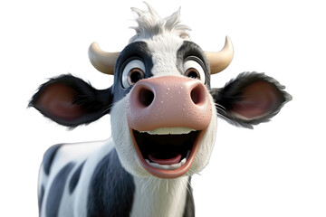 Wall Mural - Close-up of a happy cow with a big smile