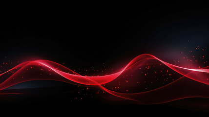 Abstract Red Light Glowing Background on black Background. Fantastic curved light glowing background design.