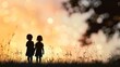 © Absent Satu - National Siblings Day April 10th, Kids, Brothers, Sisters, Family Love background.