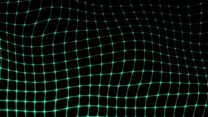 Poster - Technology digital wave background concept. Beautiful motion waving green neon lines. Cyber or technology background.