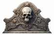 © Robin - Tombstone with skull isolated on white background