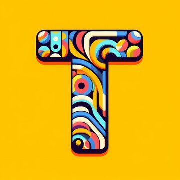 T typography, T logo ai vector illustration