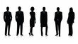 © kichigin19 - silhouettes in a row of business people isolated on a white background, a silhouette of a group of people businessmen for design and layer overlay