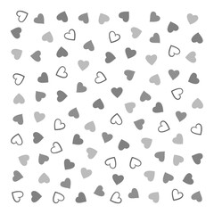 Poster - Seamless hearts love valentine icons on transparent background. Stock illustration.