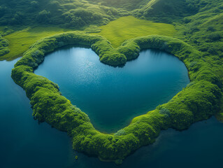 Wall Mural - heart shaped island