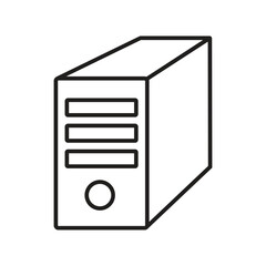 Sticker - pc case icon vector