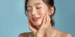 Portrait of beauty asian woman with perfect healthy glow skin facial.