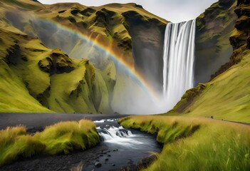 Wall Mural - waterfall in the mountains