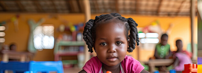 African american child at daycare