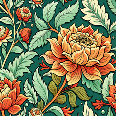 Wall Mural - pattern with flowers