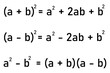Algebraic expressions - formulas for squared binomials
