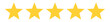 © Olga Tsikarishvili - Five stars rating icon isolated on transparent background.