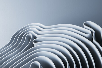 Poster - Creative royal light gray folds texture background. Landing page and design concept. 3D Rendering.