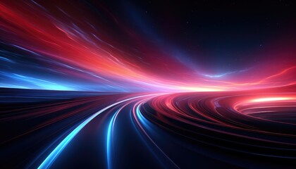 Futuristic speed motion with blue and red rays of light abstract background
