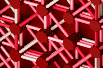Fototapete - plastic colorful shapes. abstract geometric composition. modern fashionable design. 3d rendering ill
