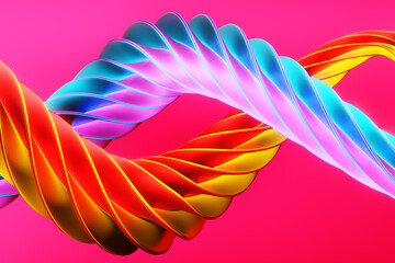 Poster - abstract 3d design against colored background. smooth shape 3d rendering under neon color