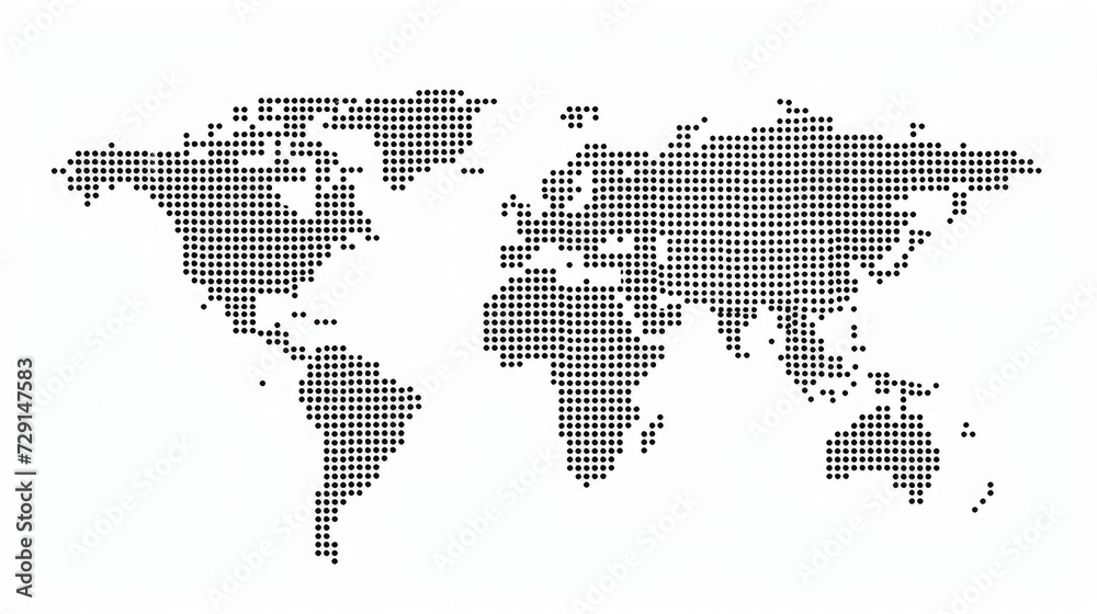 World map dotted style, illustration isolated on white background Stock ...