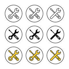 Wall Mural - Repair tools icon set vector. tool sign and symbol. setting icon. Wrench and screwdriver. Service