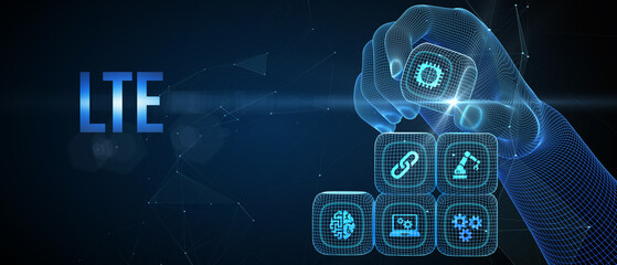 Business, Technology, Internet and network concept. LTE abbreviation, modern technology concept. 3d illustration